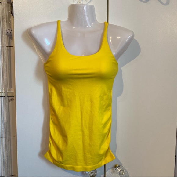 Bebe Yellow Racerback Tank Top Size P/S NWT - Picture 2 of 16